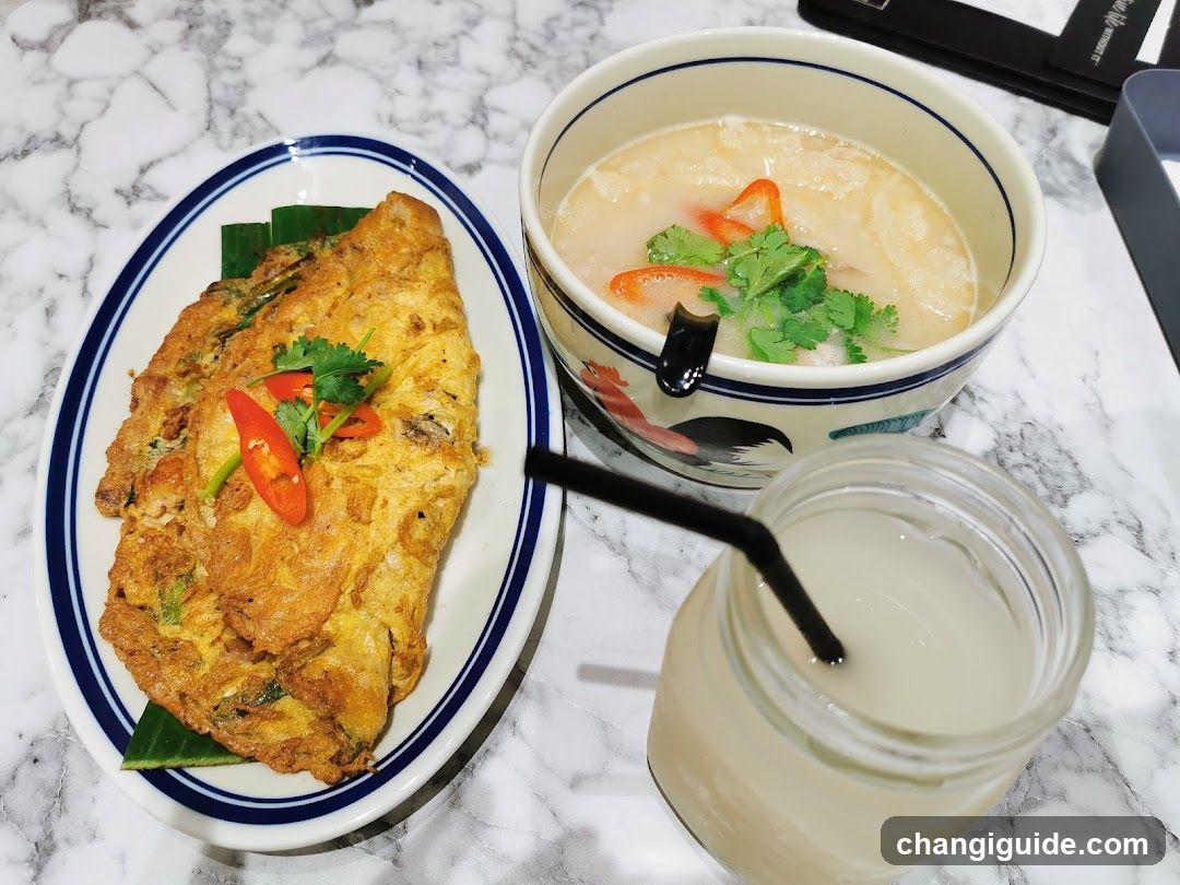Thai Meal with Omelette and Soup