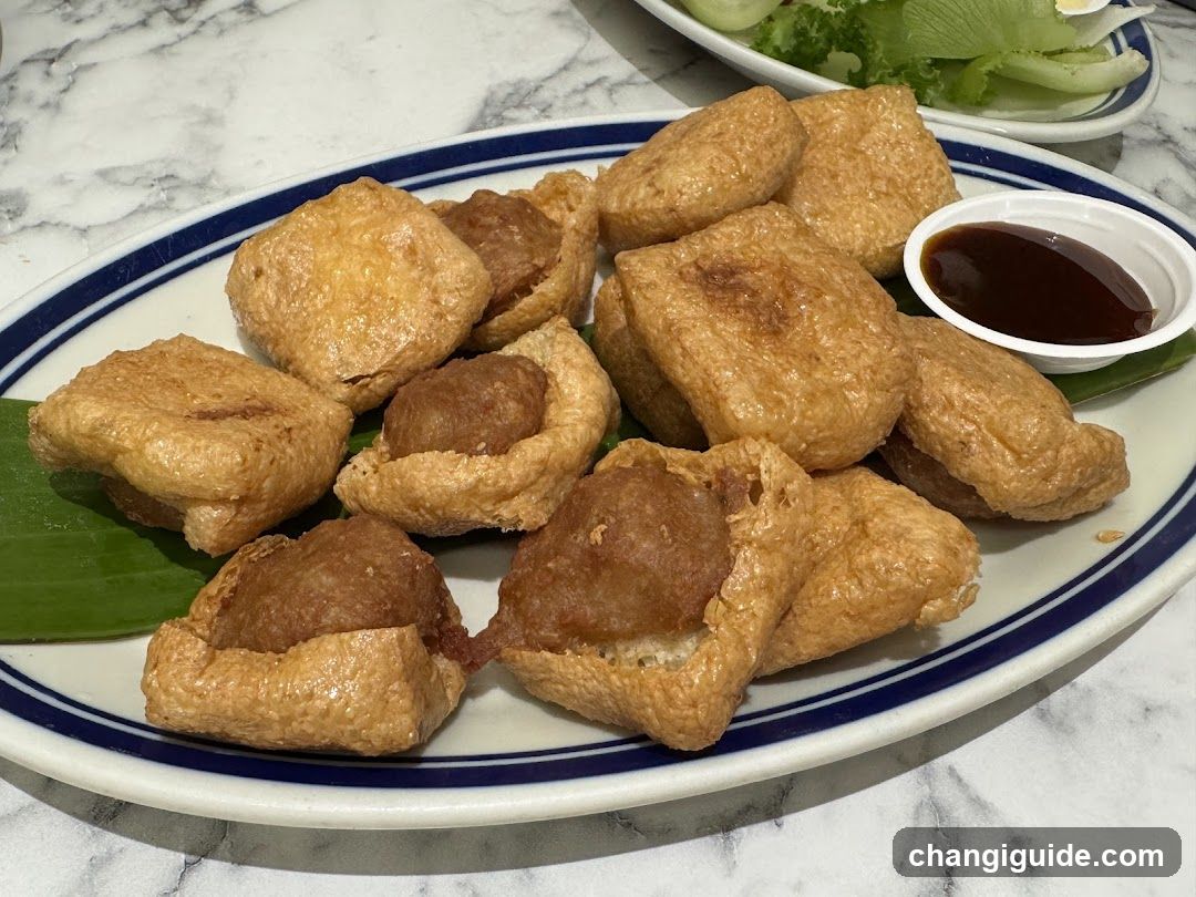 Fried Tofu with Meatball Filling