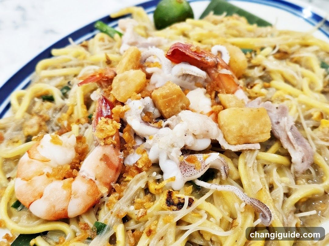 Noodle Dish with Seafood and Tofu