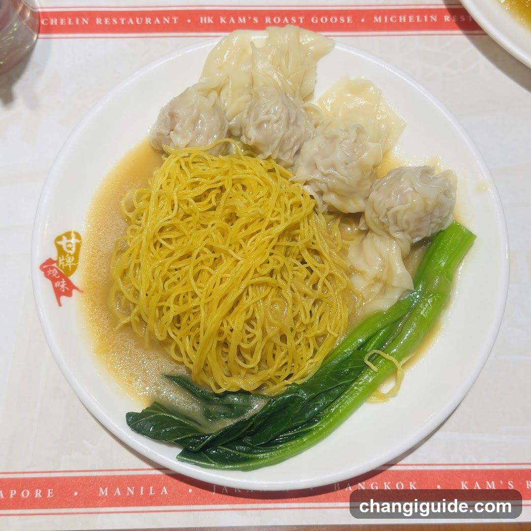 Dish with noodles and dumplings
