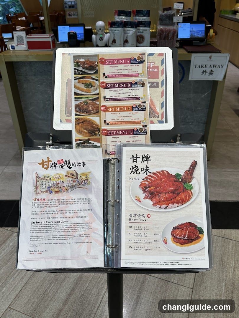 Kam's Roast Duck Menu Display