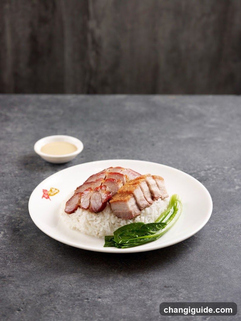 Roast Pork Rice with Sauce and Greens