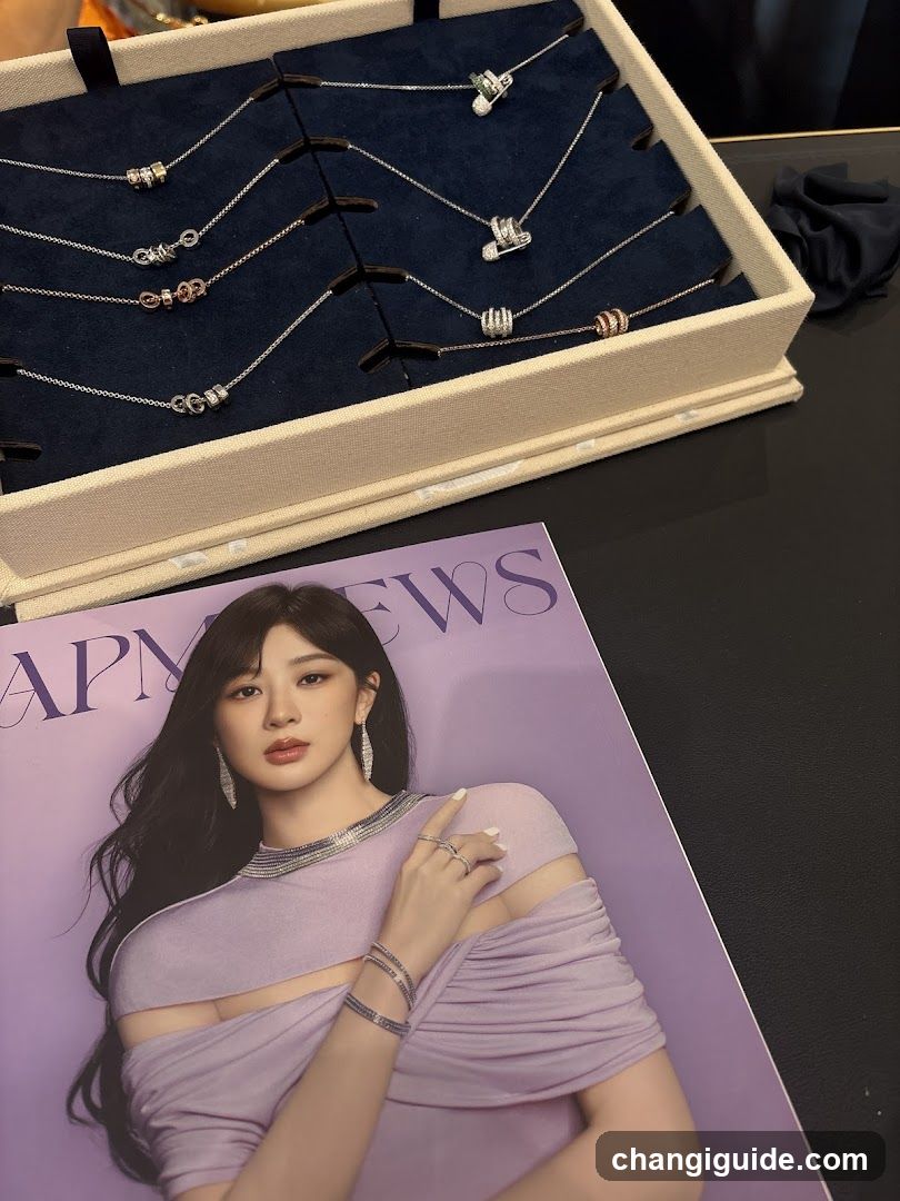 Jewelry Display and Magazine Cover