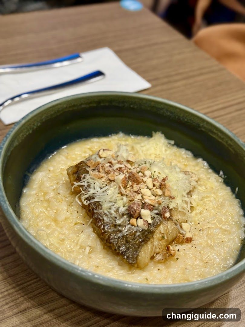 Fish Risotto with Crispy Skin and Nuts