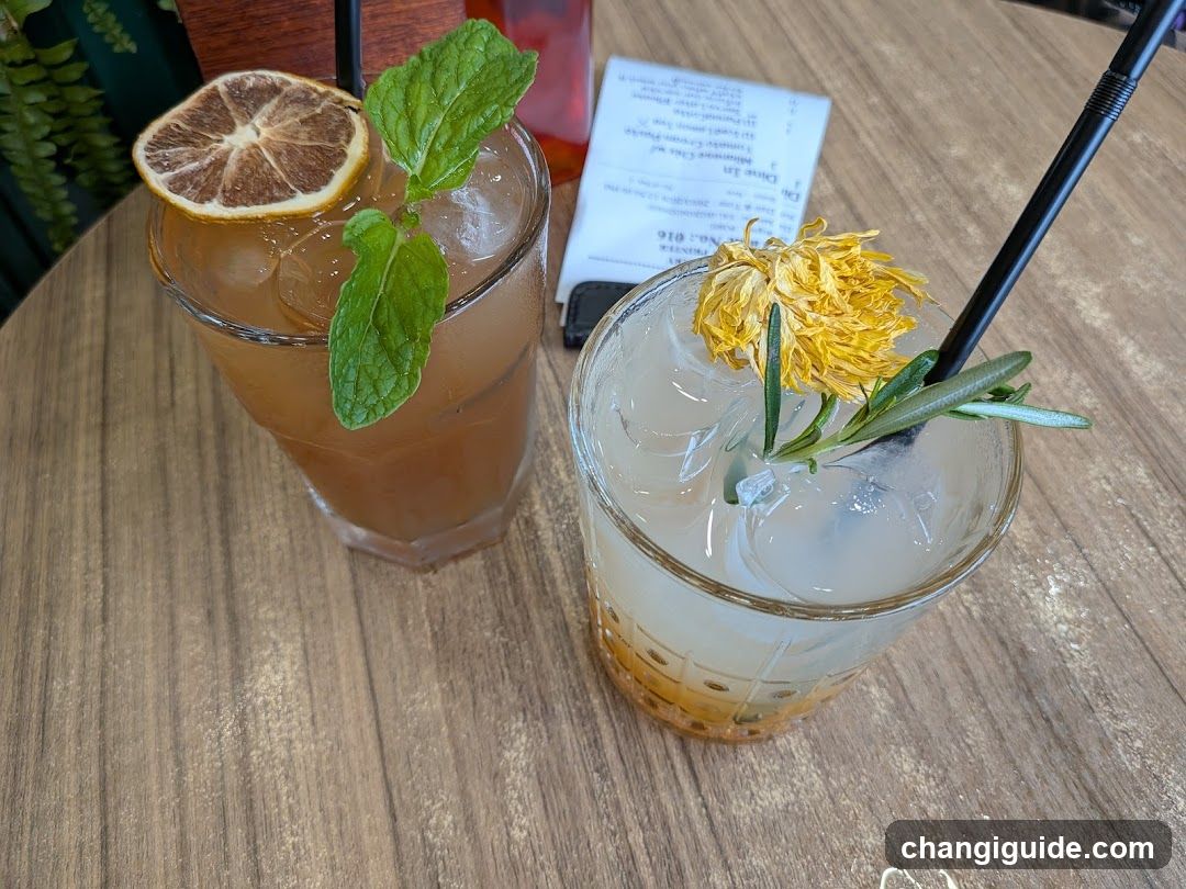 Two cocktails on a wooden table