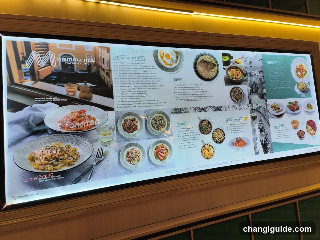Mamma Mia! Trattoria & Cafe Menu Display