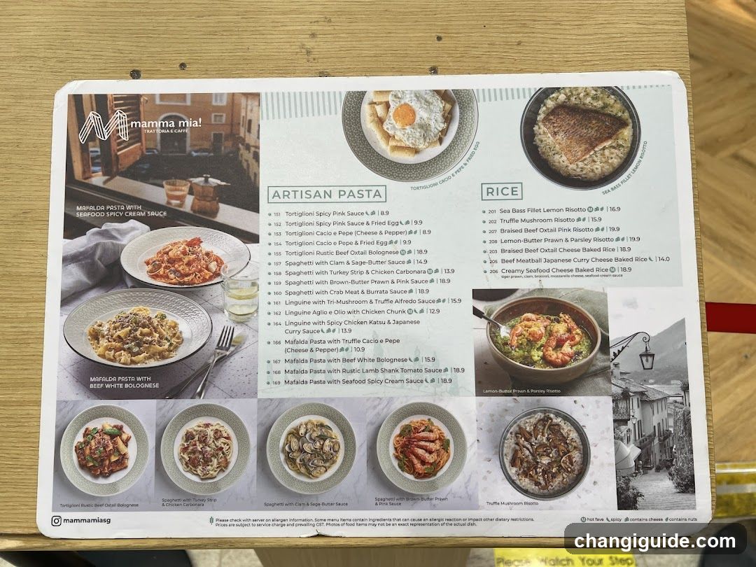 Mamma Mia! Artisan Pasta & Rice Menu