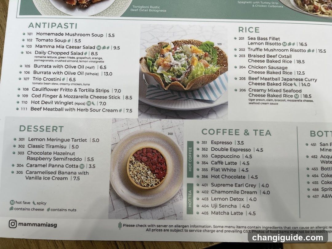 Mammamia Menu