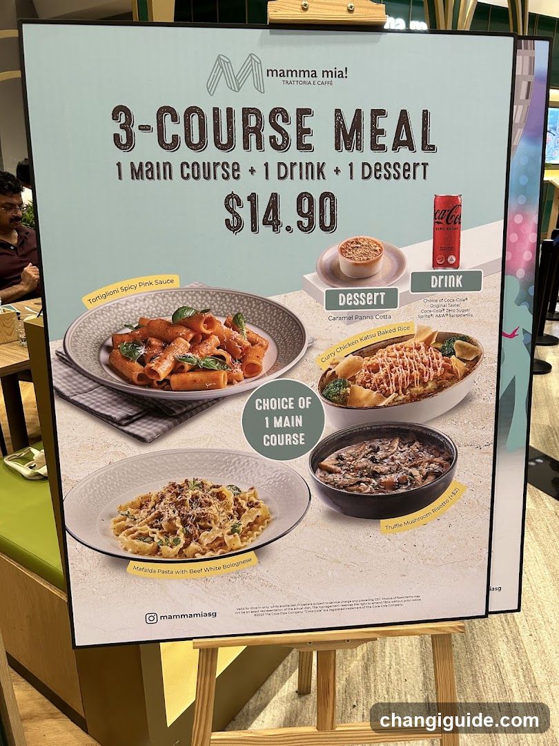 Mamma Mia! 3-Course Meal Menu Board