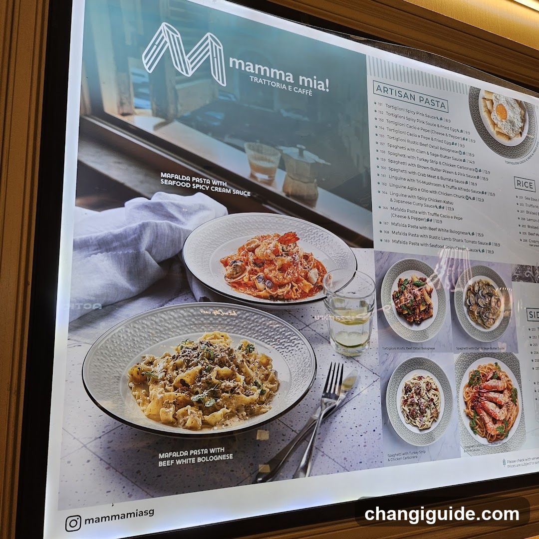 Mamma Mia! Trattoria e Caffè Menu Display
