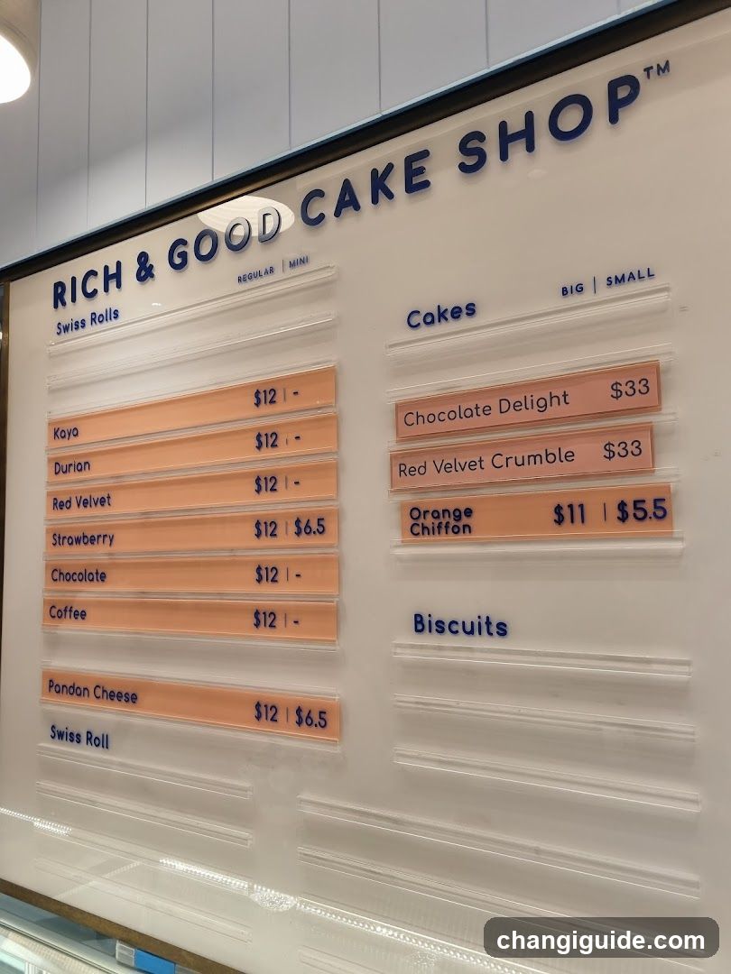Rich & Good Cake Shop Menu Board