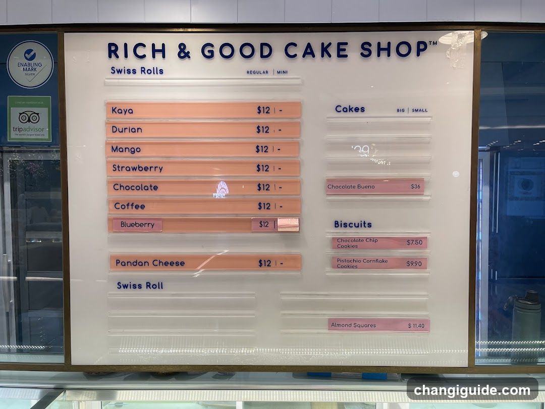 Rich & Good Cake Shop Menu Board