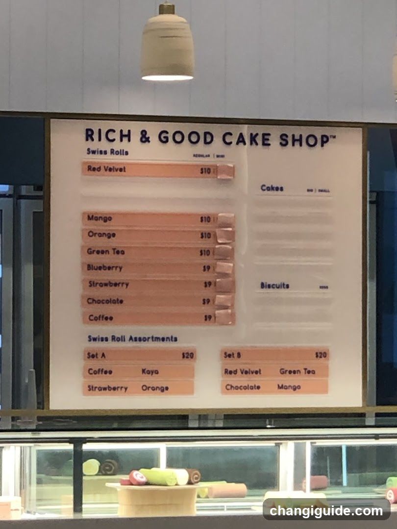 Rich & Good Cake Shop Menu Board