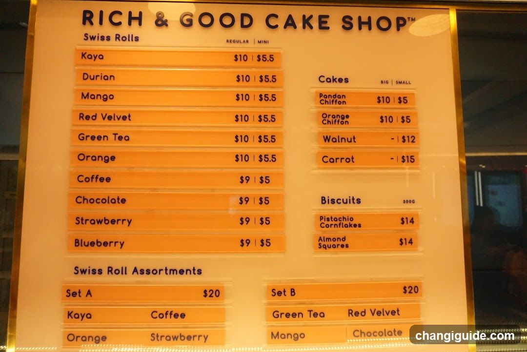 Rich & Good Cake Shop Menu Board