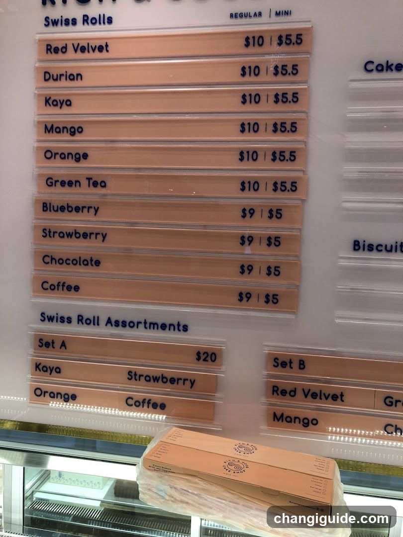 Swiss Rolls Menu Board