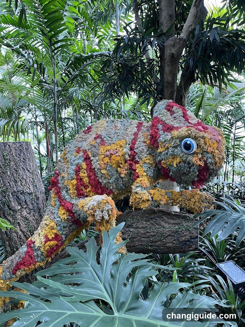 Moss and Lichen Chameleon Sculpture