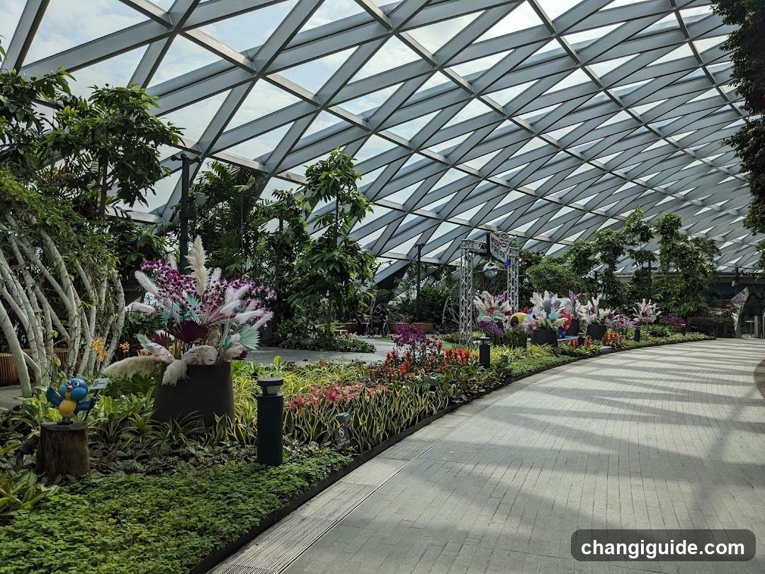 Flower Garden Under Glass Dome