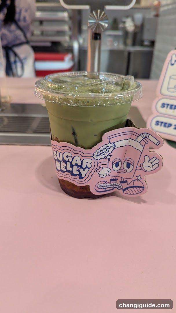 Matcha Drink with Sugar Belly Sticker