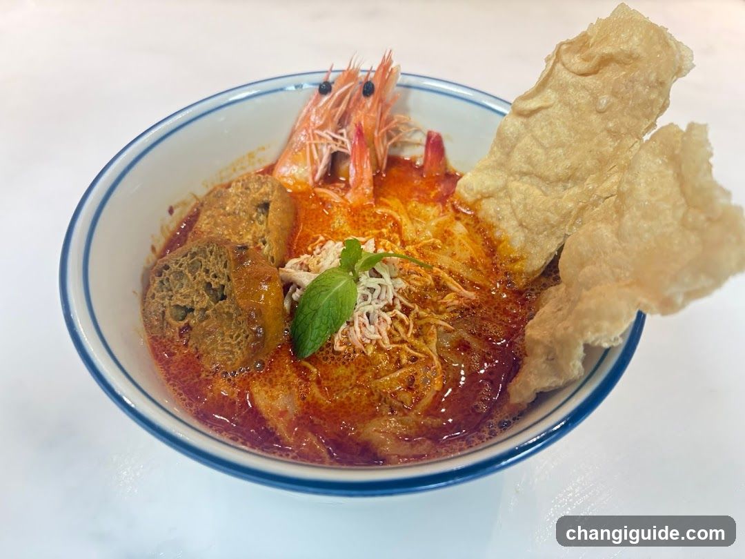 Spicy Noodle Bowl with Shrimp and Fried Dough
