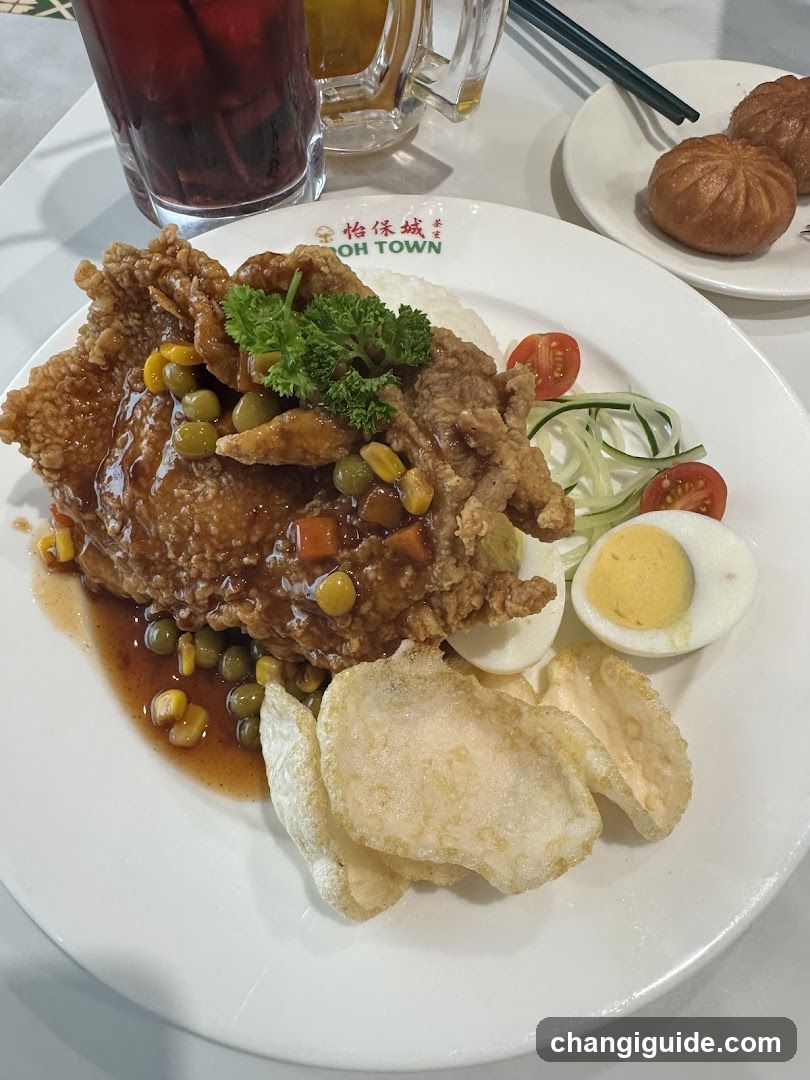 Fried Chicken Dish with Side Items