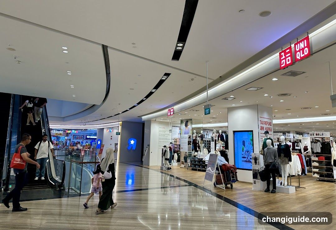 Shopping Mall Interior with Uniqlo Store