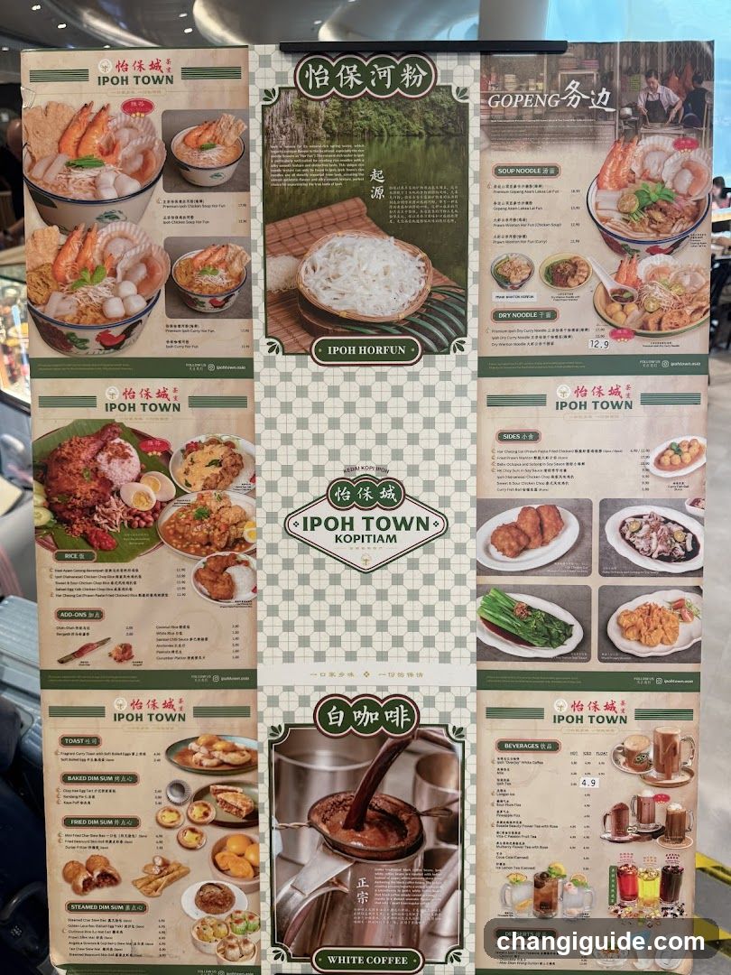 Ipoh Town Kopitiam Menu Board