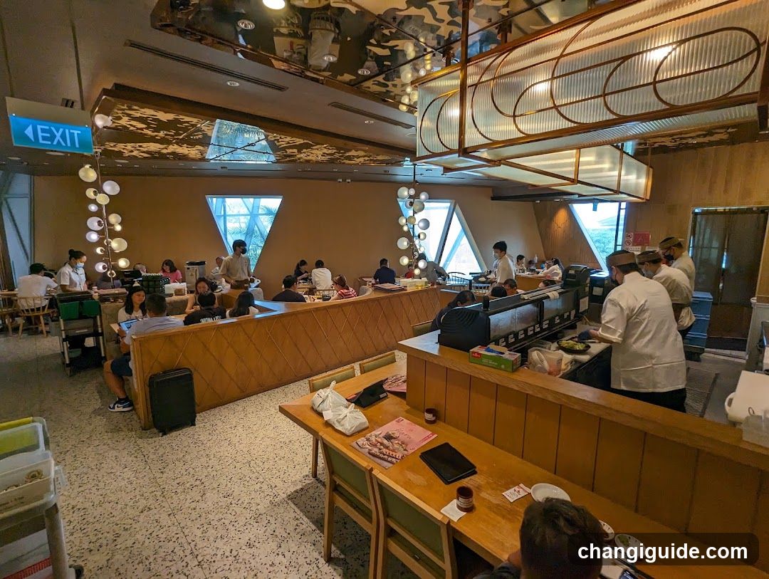Restaurant Interior with Dining Area and Kitchen