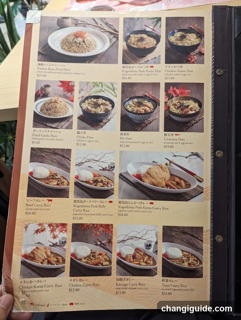 Japanese Rice Bowl Menu