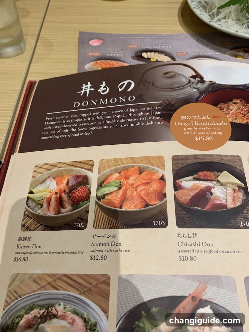Donmono Menu Page
