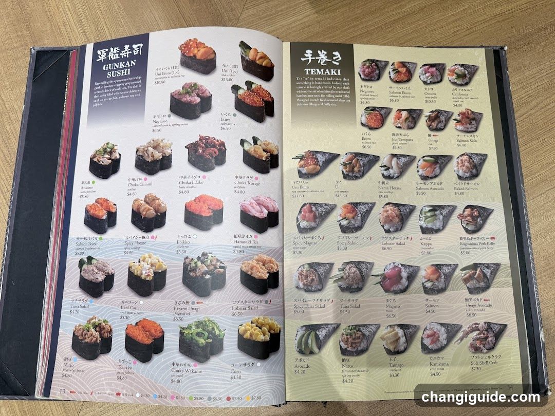 Sushi Menu