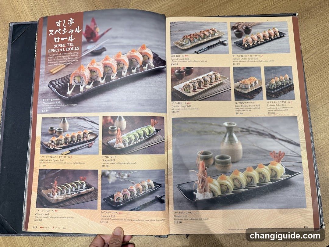 Sushi Special Rolls Menu