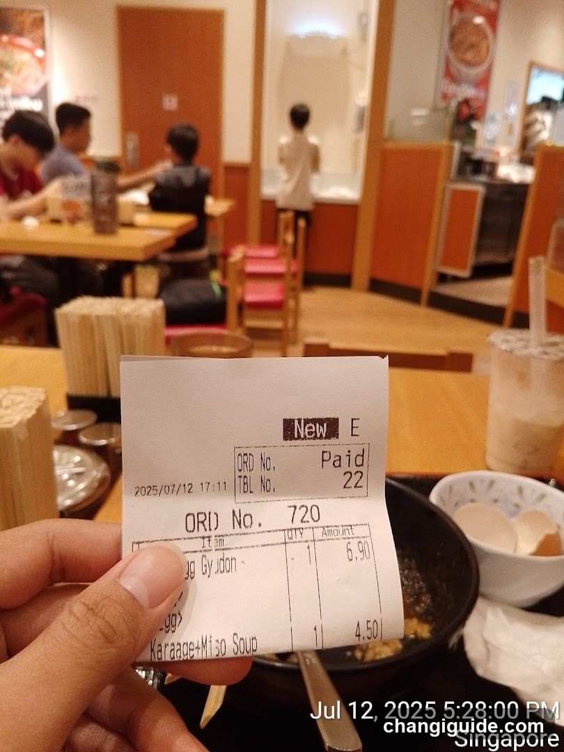 Receipt at Restaurant Interior