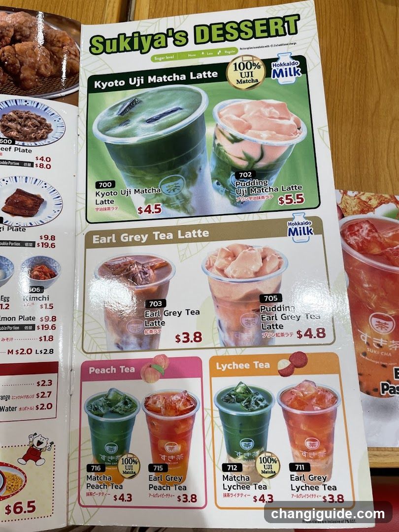 Sukiya's Dessert Menu