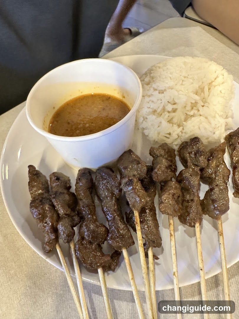 Satay Skewers with Rice and Sauce
