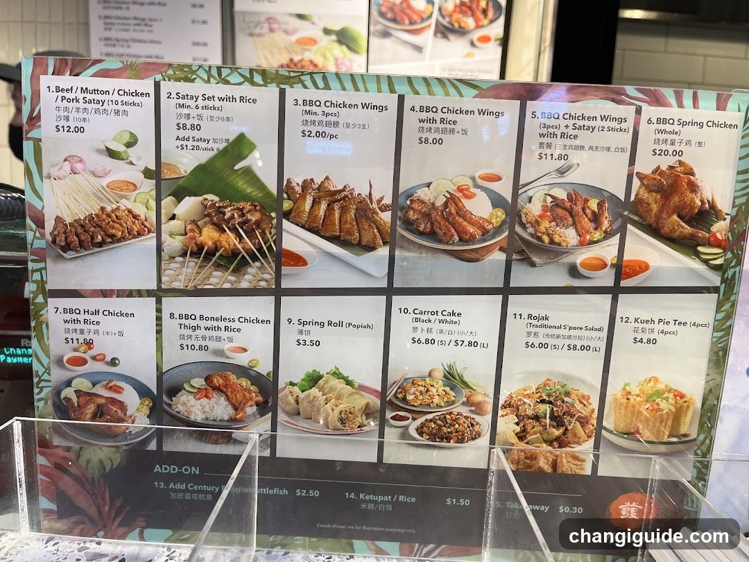 BBQ Chicken Wings and Satay Menu Board