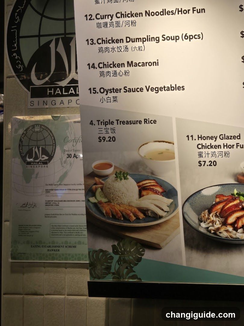 Halal Singapore Menu Board