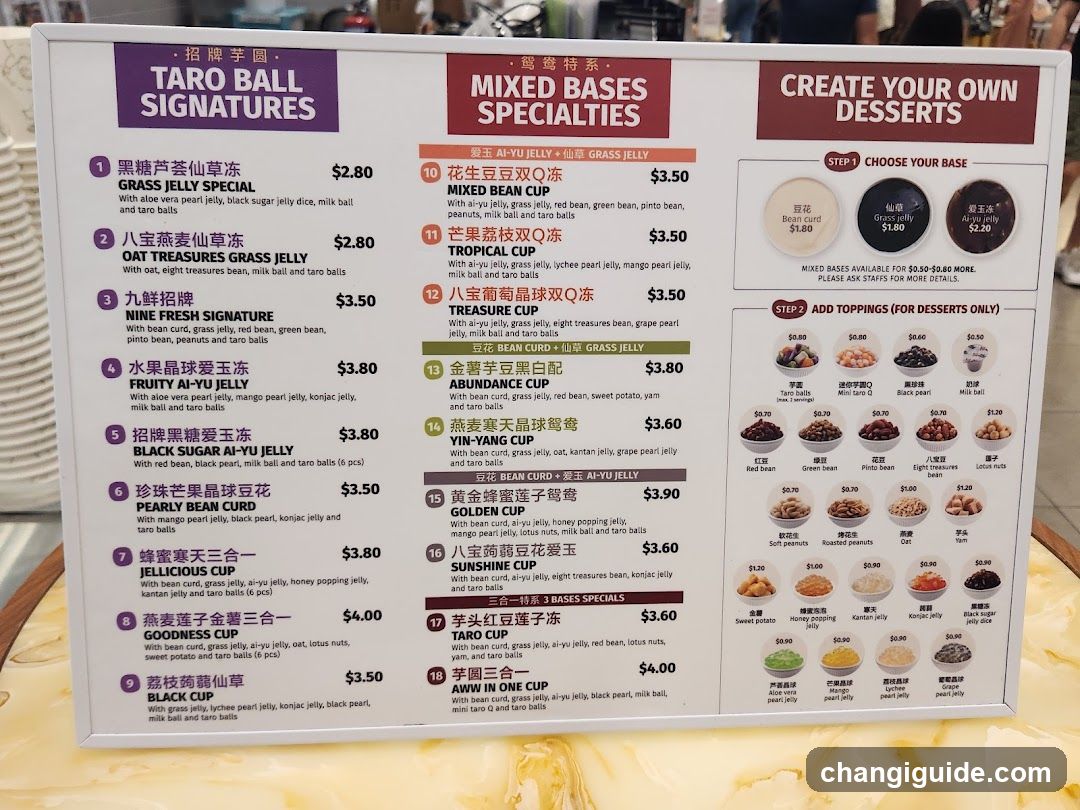 Taro Ball Menu Board