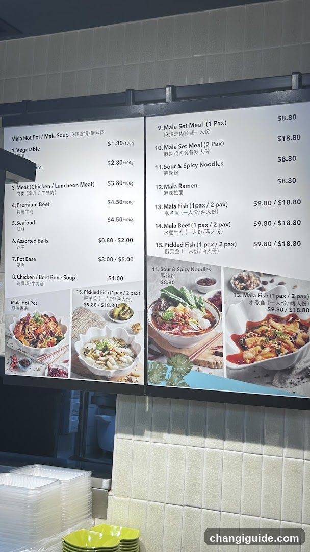 Mala Hot Pot & Soup Menu Board