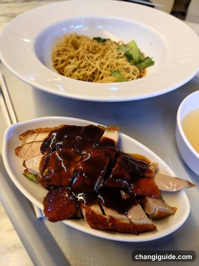 Dish with Roasted Meat and Noodles