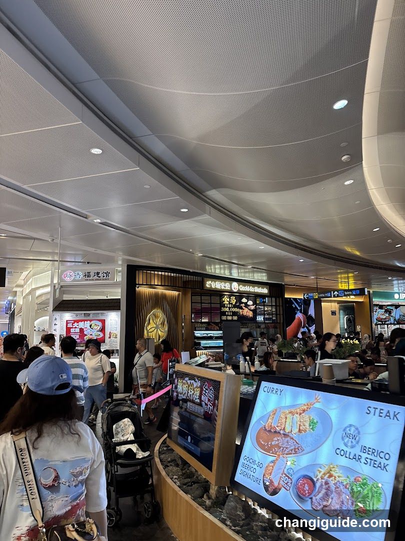 Food Court Interior with Digital Menu Display