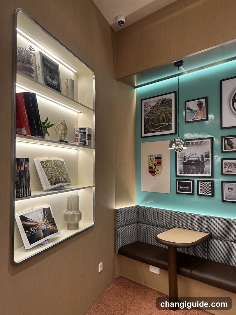 Interior Decorated Corner with Shelving and Wall Art
