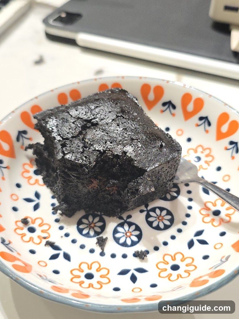 Dark Brownie on Patterned Plate