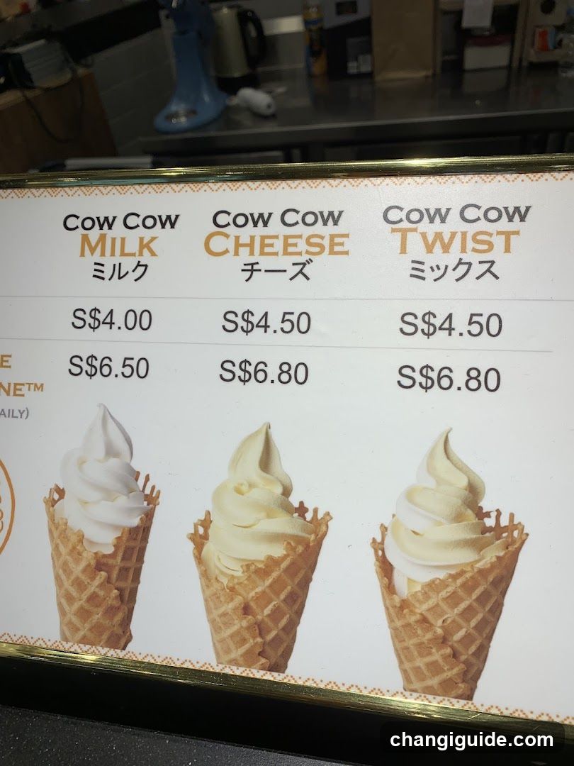 Cow Cow Ice Cream Menu
