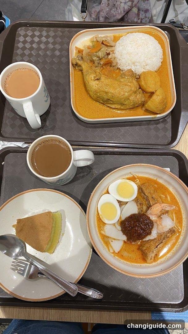 Food Tray with Curry and Coffee