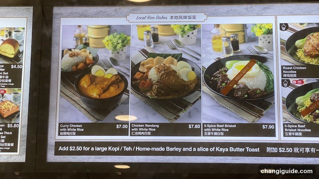 Local Rice Dishes Menu Board
