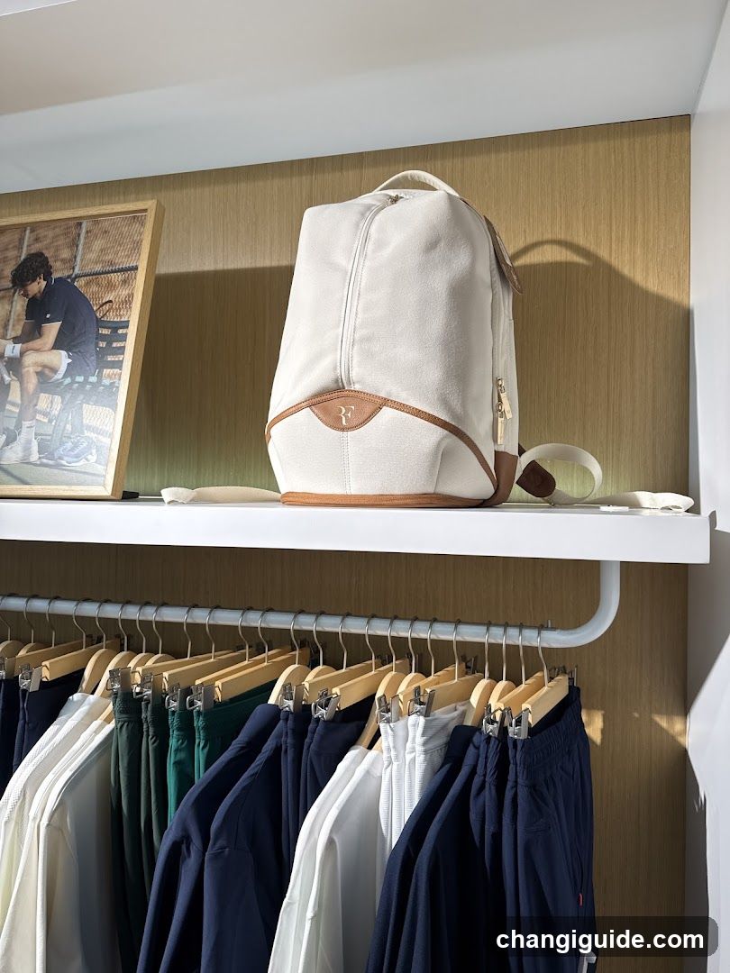 Closet Interior with Backpack and Clothing Rack