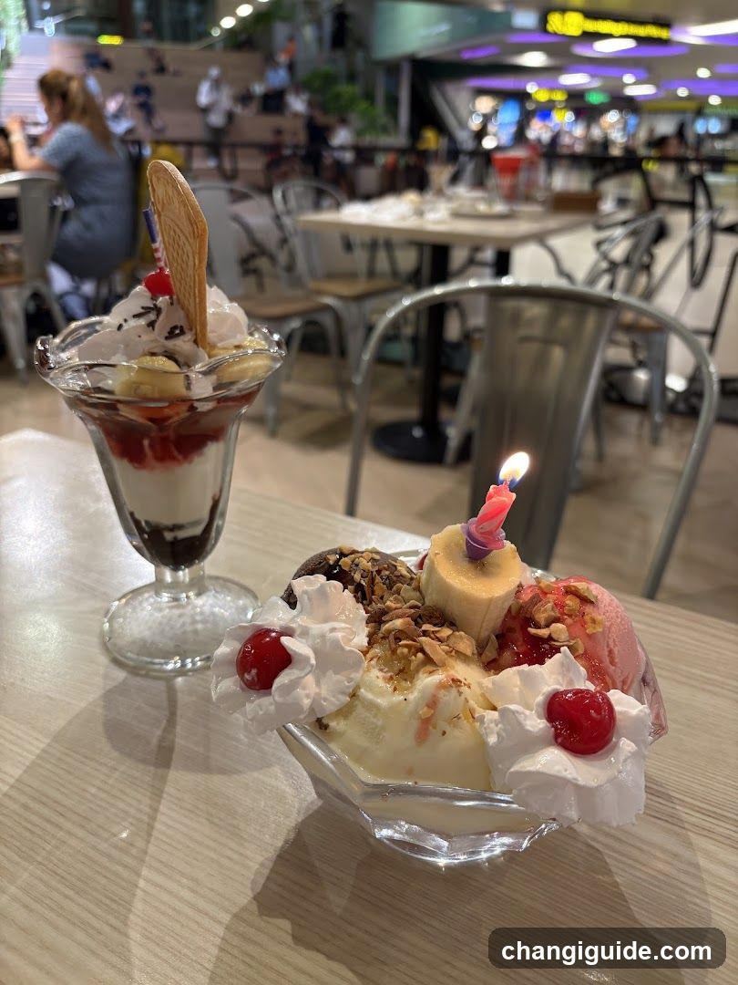 Ice Cream Desserts with Candle