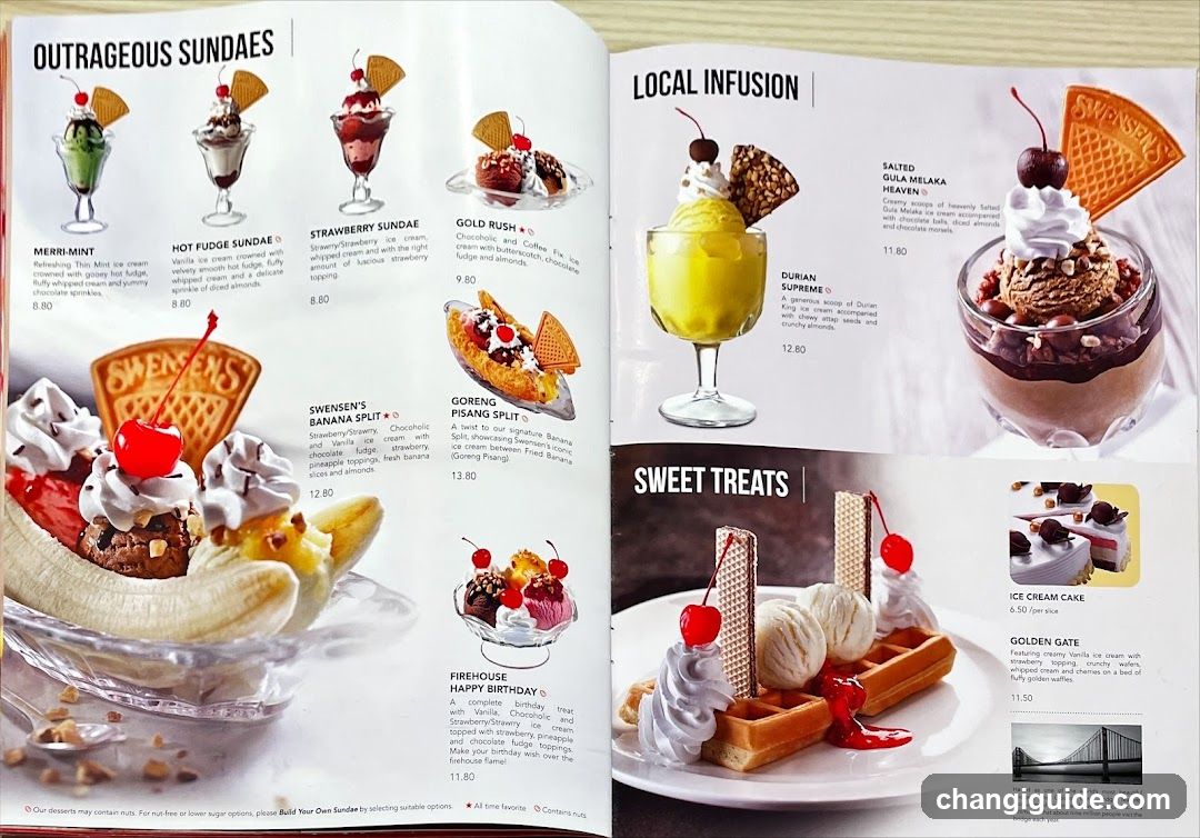 Sundae and Dessert Menu