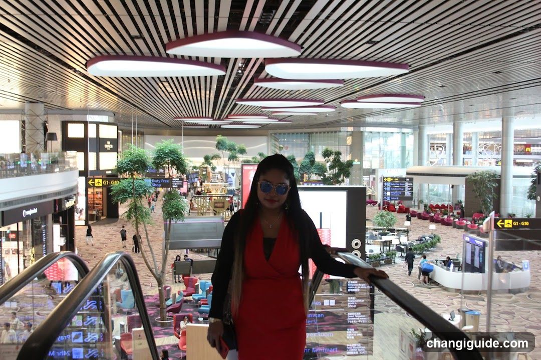 Airport Terminal Interior with Escalator
