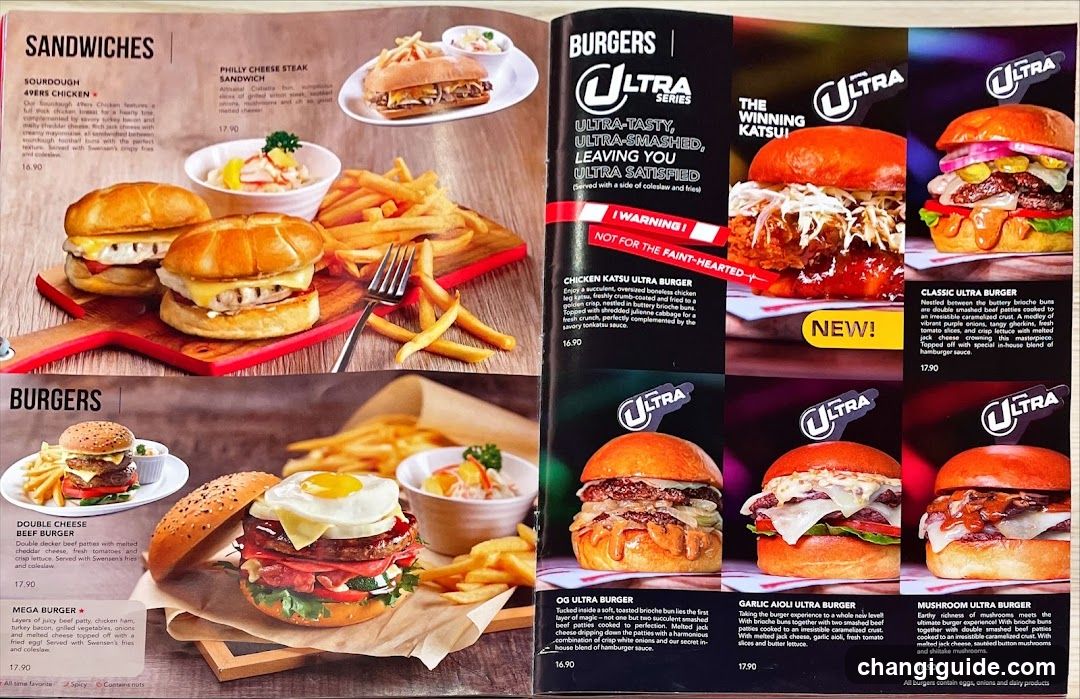 Burger and Sandwich Menu Spread